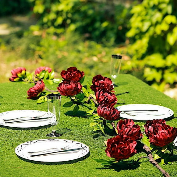 BalsaCircle 6 feet Wine Garland Silk Peony Flowers Leaves Wedding Party Bouquets Centerpieces