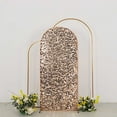 thumbnail image 1 of BalsaCircle 6 ft Blush Fitted Sparkly Big Payette Sequin Round Top Wedding Arch Backdrop Stand Cover Party Events Decorations, 1 of 8