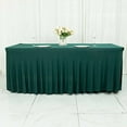 thumbnail image 1 of BalsaCircle 6 ft Fitted Hunter Green Premium Spandex Rectangle Tablecloth Wavy Table Cover Party Events Decorations, 1 of 8