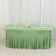 thumbnail image 1 of BalsaCircle 6 ft Fitted Sage Green Premium Spandex Rectangle Tablecloth Wavy Table Cover Party Events Decorations, 1 of 8