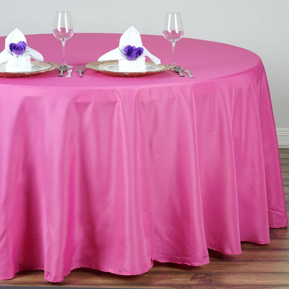 BalsaCircle 6 pcs 132" Round Polyester Tablecloths Table Cover Linens for Wedding Party Events Home Kitchen Dining