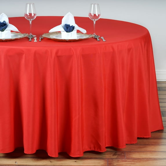 BalsaCircle 6 pcs 132" Round Polyester Tablecloths Table Cover Linens for Wedding Party Events Home Kitchen Dining