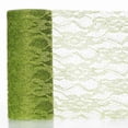 thumbnail image 1 of BalsaCircle 6" x 10 Yards Tea Green Glittered Lace Fabric Roll Crafts Sewing, 1 of 2
