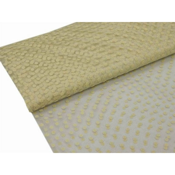 Balsa Circle Polka Dots Wedding Tulle Roll 60" x 10 yards Cake Ivory