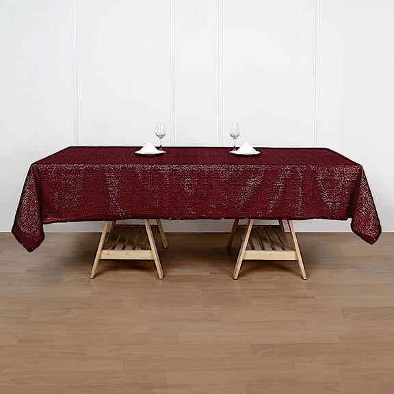BalsaCircle 60" x 102" Burgundy Rectangle Tablecloth Party Events Table Linens