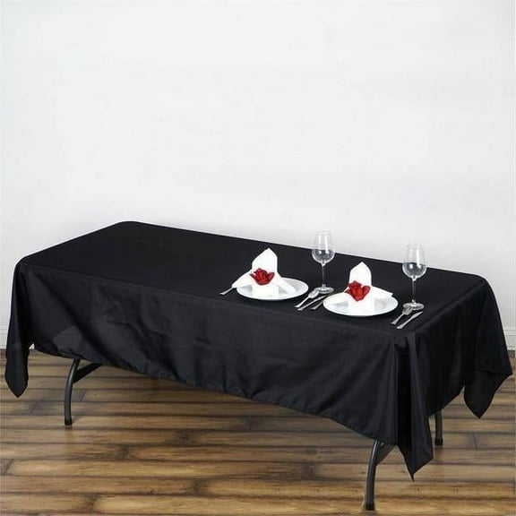 Balsa Circle 60" x 102" Polyester Rectangular Tablecloth Black