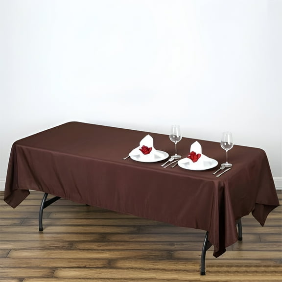 Balsa Circle 60" x 102" Polyester Rectangular Tablecloth Chocolate Brown