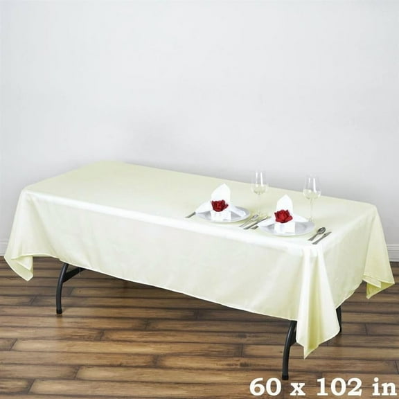 Balsa Circle 60" x 102" Polyester Rectangular Tablecloth Ivory