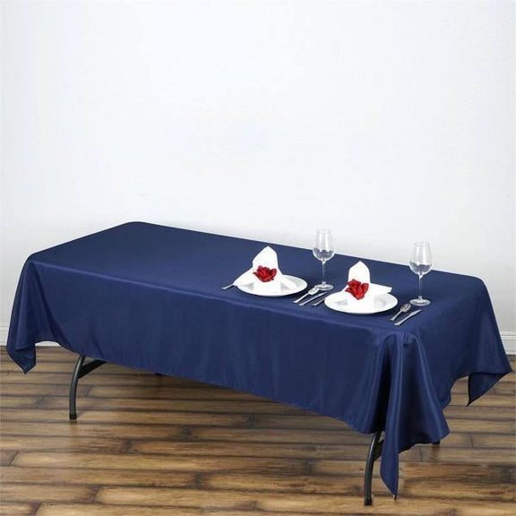 Balsa Circle 60" x 102" Polyester Rectangular Tablecloth Navy Blue