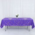 thumbnail image 1 of BalsaCircle 60" x 102" Purple Gold Metallic Geometric Design Polyester Rectangle Tablecloth, 1 of 8