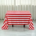 thumbnail image 1 of BalsaCircle 60" x 102" Red White Satin Stripes Rectangle Tablecloth Reception Dining Linens, 1 of 6