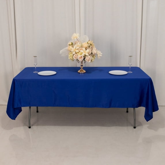 BalsaCircle 60" x 102" Royal Blue Lamour Satin Rectangular Tablecloth Table Linen | 60x102" Washable Fabric Table Cloth Covers for Buffet Events Kitchen Dining Wedding Party Reception
