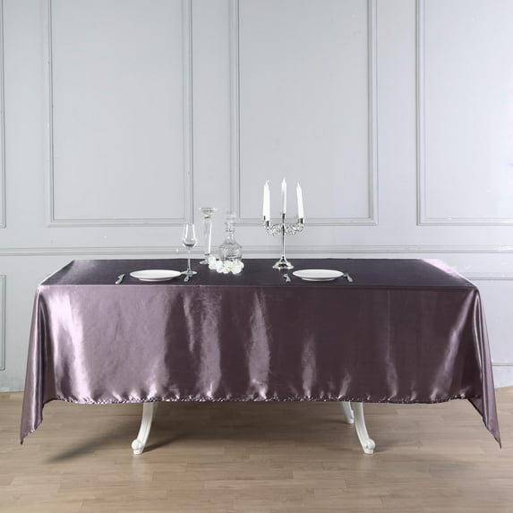 BalsaCircle 60" x 102" Satin Rectangular Tablecloth Amethyst Table Linen