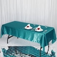 thumbnail image 1 of Balsa Circle 60" x 102" Satin Rectangular Tablecloth Turquoise Table Linen, 1 of 5
