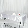 thumbnail image 1 of Balsa Circle 60" x 102" Satin Rectangular Tablecloth White Table Linen, 1 of 4