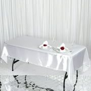 Balsa Circle 60" x 102" Satin Rectangular Tablecloth White Table Linen