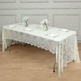 thumbnail image 1 of Balsa Circle 60" x 120" Ivory Floral Premium Lace Rectangle Tablecloth Catering, 1 of 7
