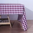 thumbnail image 1 of BalsaCircle 60" x 126" Gingham Checkered Polyester Tablecloth Burgundy and White, 1 of 8