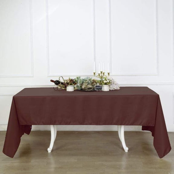 BalsaCircle 60" x 126" Polyester Rectangular Tablecloth Chocolate Brown