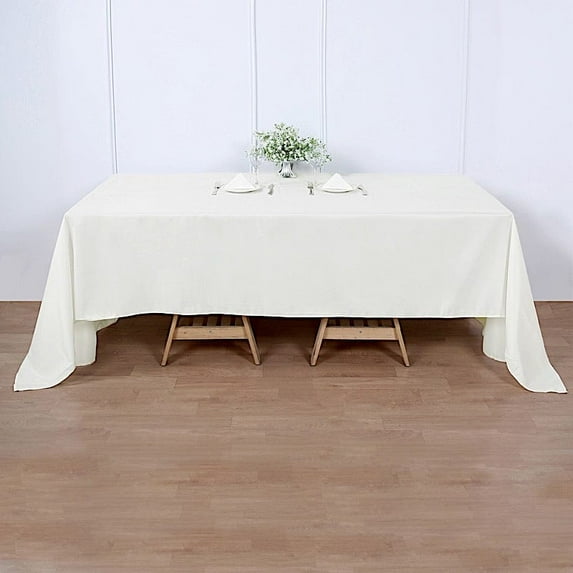 BalsaCircle 60" x 126" Polyester Rectangular Tablecloth Ivory