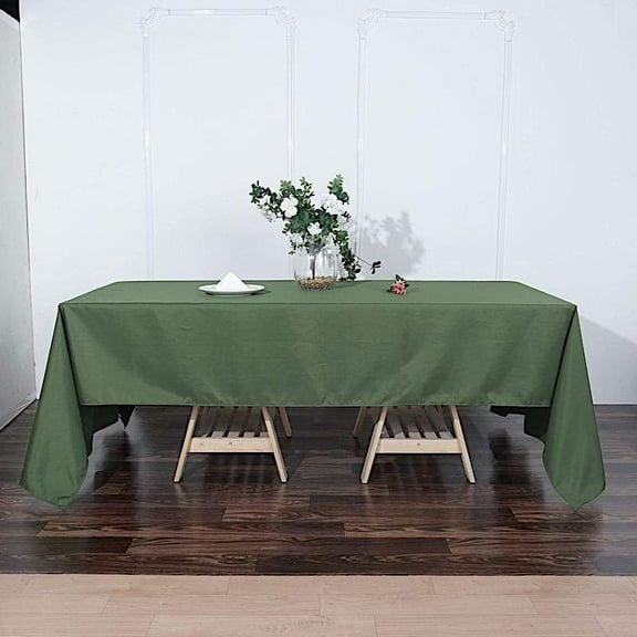 BalsaCircle 60" x 126" Polyester Rectangular Tablecloth Moss Green