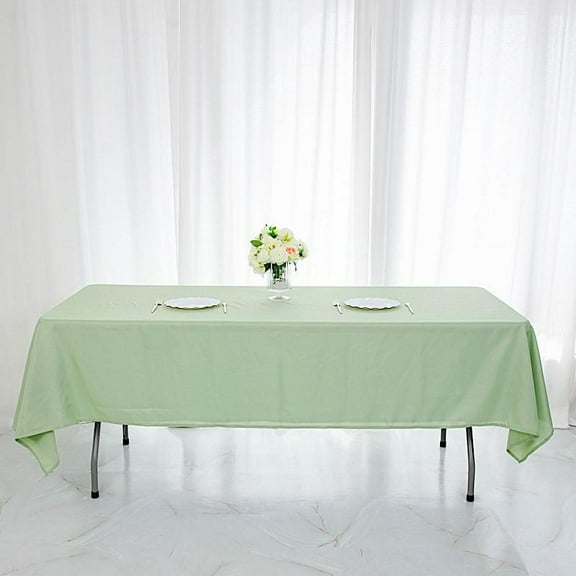 BalsaCircle 60" x 126" Polyester Rectangular Tablecloth Sage Green