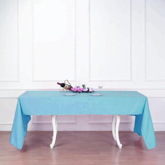BalsaCircle 60" x 126" Polyester Rectangular Tablecloth Turquoise
