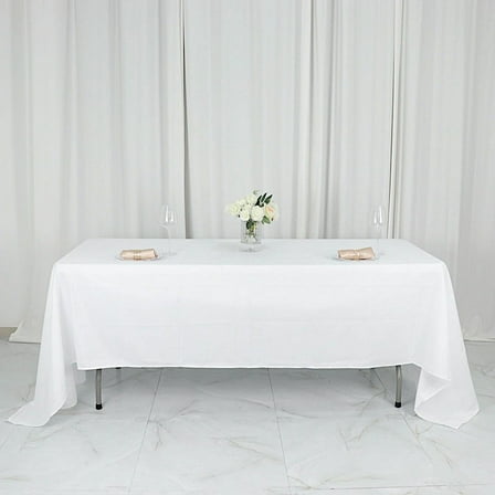 BalsaCircle 60" x 126" Polyester Rectangular Tablecloth White