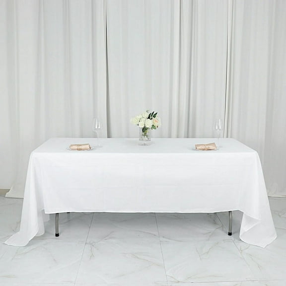 BalsaCircle 60" x 126" Polyester Rectangular Tablecloth White