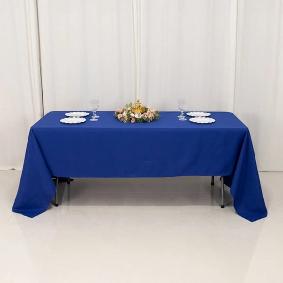 BalsaCircle 60" x 126" Royal Blue Premium Polyester Rectangular Tablecloth Table Linens Wedding Reception Decorations Catering Supplies