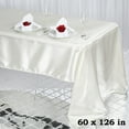 thumbnail image 1 of BalsaCircle 60" x 126" Satin Rectangular Tablecloth Ivory Dining Table Linens, 1 of 3