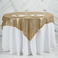 thumbnail image 1 of BalsaCircle 60" x 60" Gold Sequin Square Table Overlays Wedding Catering Tablecloth Linens, 1 of 8