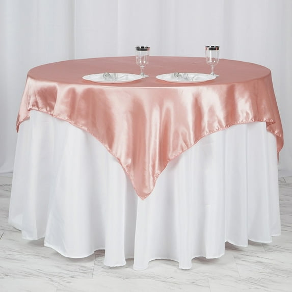 BalsaCircle 60" x 60" Mauve Square Satin Table Overlays Wedding Catering Linens Tablecloth