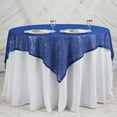 thumbnail image 1 of BalsaCircle 60" x 60" Royal Blue Sequin Square Table Overlays Wedding Catering Tablecloth Linens, 1 of 8