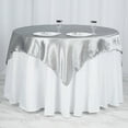 thumbnail image 1 of BalsaCircle 60" x 60" Silver Square Satin Table Overlays Wedding Catering Linens Tablecloth, 1 of 6