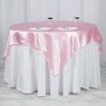 thumbnail image 1 of BalsaCircle 60"x60" Square SATIN Overlay Wedding Linens - Pink, 1 of 8
