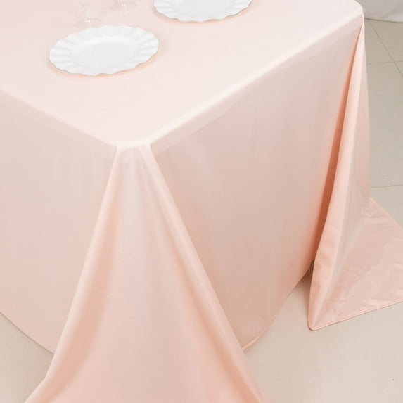 Balsa Circle 60x102 in Blush Scuba Polyester Rectangle Tablecloth Wedding Party Events Decorations Supplies