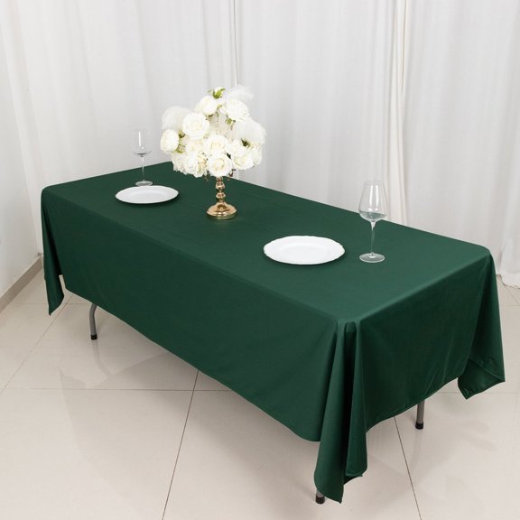 Balsa Circle 60x102 in Hunter Green Scuba Polyester Rectangle Tablecloth Wedding Party Events Decorations Supplies