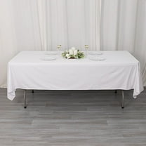 Balsa Circle 60x102 in White Scuba Polyester Rectangle Tablecloth Wedding Party Events Decorations Supplies