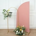 thumbnail image 1 of Balsa Circle 6x3 feet Matte Dusty Rose Fitted Spandex Half Moon Wedding Arch Backdrop Stand Cover Party Events Decorations, 1 of 8