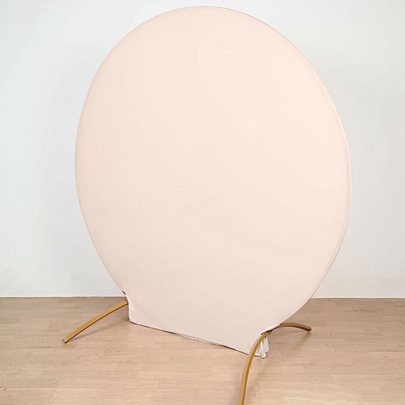 BalsaCircle 7.5 feet Blush Fitted Spandex Round Wedding Backdrop Stand Cover Wedding Party Event