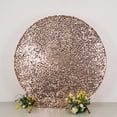thumbnail image 1 of BalsaCircle 7.5 ft Blush Sparkly Big Payette Sequin Round Backdrop Stand Cover Wedding Party Events Home Decorations, 1 of 8