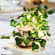 BalsaCircle 7 feet Green Ivy Leaf Garland Battery Operated LED String Lights Wedding Party