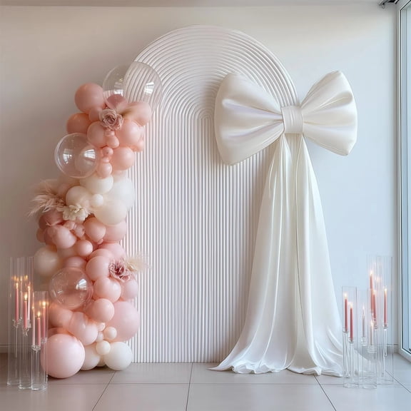 BalsaCircle 7 feet White Giant Bow Tie Decor Party Events Decorations Supplies