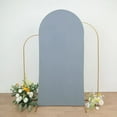 thumbnail image 1 of BalsaCircle 7 ft Dusty Blue Fitted Matte Spandex Round Top Wedding Arch Backdrop Stand Cover Party Events Decorations, 1 of 8