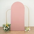 thumbnail image 1 of BalsaCircle 7 ft Dusty Rose Fitted Matte Spandex Round Top Wedding Arch Backdrop Stand Cover Party Events Decorations, 1 of 8