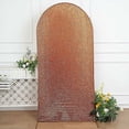 thumbnail image 1 of BalsaCircle 7 ft Fitted Metallic Spandex Round Top Wedding Arch Backdrop Stand Cover Party Events Decorations, 1 of 8
