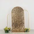 thumbnail image 1 of BalsaCircle 7 ft Gold Fitted Sparkly Big Payette Sequin Round Top Wedding Arch Backdrop Stand Cover Party Events Decorations, 1 of 8