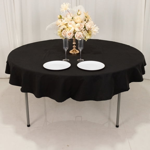 BalsaCircle 70" Cotton Round Black Tablecloth Reception Catering Dining Table Linens