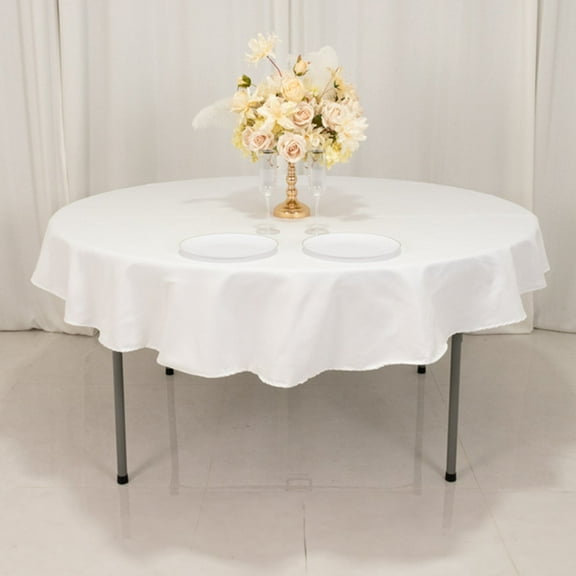BalsaCircle 70" Cotton Round White Tablecloth Reception Catering Dining Table Linens